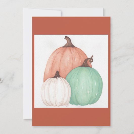 Fall Pumpkin Trio Erntedank Cards Dankeskarte (Vorderseite)
