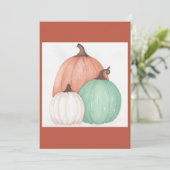 Fall Pumpkin Trio Erntedank Cards Dankeskarte (Stehend Vorderseite)