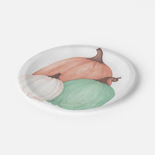 Fall Pumpkin Trio Pappteller (Schrägansicht)