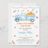 Fall Pumpkin Truck Baby Dusche Einladung (Vorderseite)