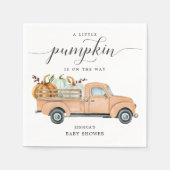 Fall Pumpkin Truck Baby Dusche Napkin Cocktail Serviette (Vorderseite)