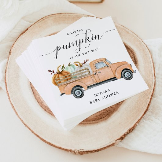 Fall Pumpkin Truck Baby Dusche Napkin Cocktail Serviette