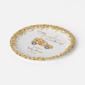 Fall Pumpkin Truck Baby Dusche Pappteller (Schrägansicht)