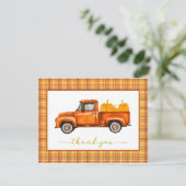Fall Pumpkin Truck Danke Karte (Stehend Vorderseite)