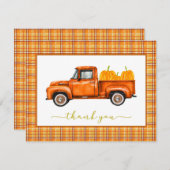 Fall Pumpkin Truck Danke Karte (Vorne/Hinten)