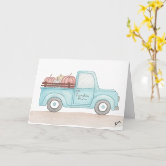 Fall Pumpkin Truck Karte (Gelbe Blume)