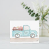 Fall Pumpkin Truck Postkarte (Stehend Vorderseite)