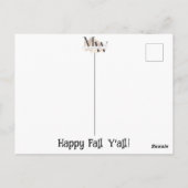 Fall Pumpkin Truck Postkarte (Rückseite)