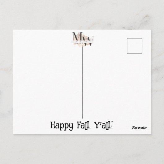 Fall Pumpkin Truck Postkarte (Rückseite)