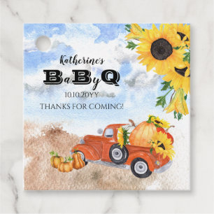 Fall Pumpkin Truck Sonnenblumen Baby GRILLEN Dus Geschenkanhänger
