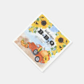 Fall Pumpkin Truck | Sonnenblumen Baby GRILLEN Dus Serviette (Ecke)
