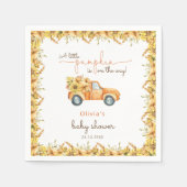 Fall Pumpkin Truck | Sonnenblumen Babydusche Serviette (Vorderseite)
