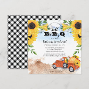 Fall Pumpkin Truck   Sonnenblumen Kinderdusche in  Einladung