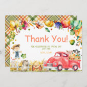 Fall Pumpkin Truck Vielen Dank Dankeskarte (Vorne/Hinten)