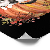Fall Pumpkin Tuxedo Cat Sonnenblume Erntedank Sok Poster (Ecke)
