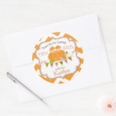 Fall Pumpkin Twin Girls Gold Glitzer Kinderdusche Runder Aufkleber (Umschlag)