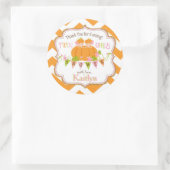 Fall Pumpkin Twin Girls Gold Glitzer Kinderdusche Runder Aufkleber (Tasche)