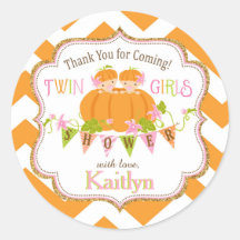 Fall Pumpkin Twin Girls Gold Glitzer Kinderdusche