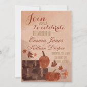 Fall Pumpkin und Blätter Einladung (Vorderseite)