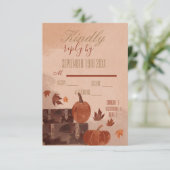 Fall Pumpkin und Blätter RSVP Karte (Stehend Vorderseite)