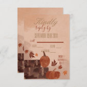 Fall Pumpkin und Blätter RSVP Karte (Vorne/Hinten)