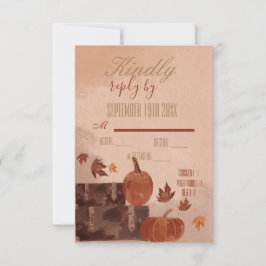 Fall Pumpkin und Blätter RSVP Karte