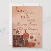 Fall Pumpkin und Blätter Save The Date (Vorderseite)