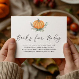 Fall Pumpkin und Grünbücher für Babydusche Begleitkarte