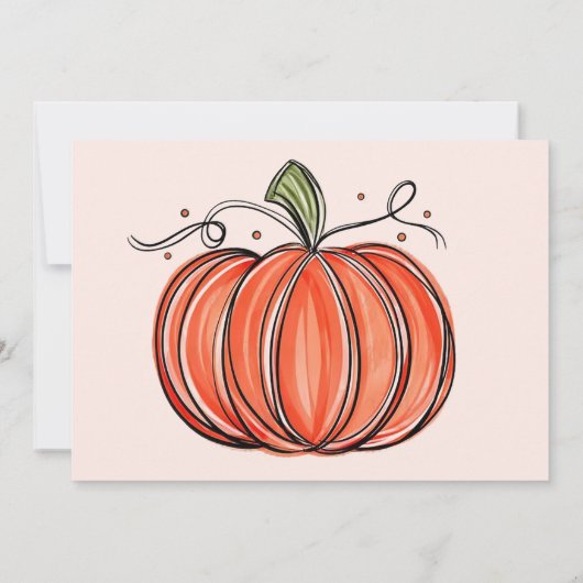 Fall Pumpkin unser Klein dreht ein Foto Einladung (Rückseite)