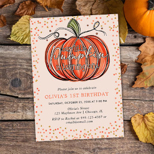 Fall Pumpkin Unsere LIttle dreht eins Einladung