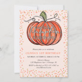 Fall Pumpkin Unsere LIttle dreht eins Einladung (Vorderseite)