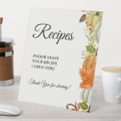 Fall Pumpkin Verlasse Ihr Rezept-Brautparty Sockelschild (In Situ)