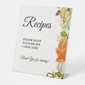 Fall Pumpkin Verlasse Ihr Rezept-Brautparty Sockelschild (Vorderseite)
