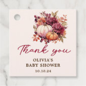 Fall Pumpkin Vielen Dank Baby Dusche Geschenkanhänger (Vorderseite)