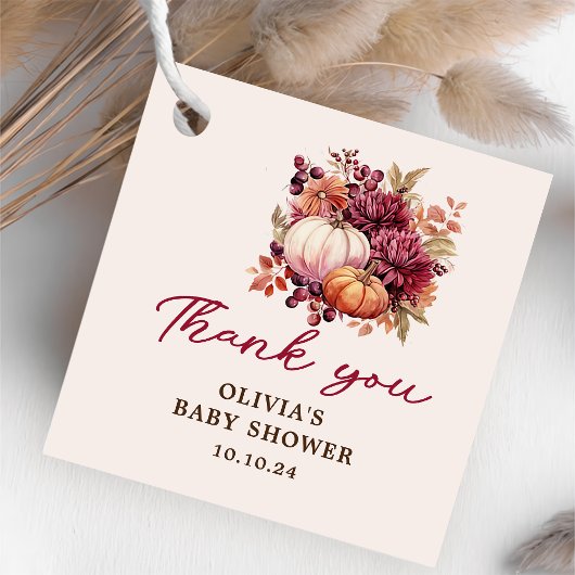 Fall Pumpkin Vielen Dank Baby Dusche Geschenkanhänger