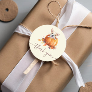Fall Pumpkin Vielen Dank Baby Dusche Runder Aufkleber