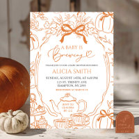 Fall Pumpkin Vintag Orange Toile Baby braut