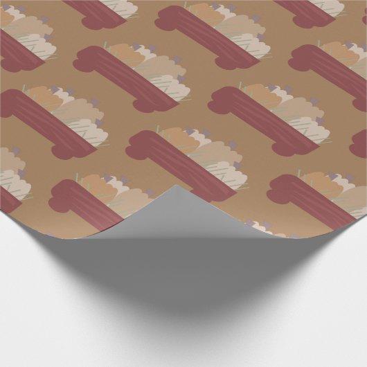 Fall Pumpkin Wagon Brown Boho Wrapping Paper Geschenkpapier (Ecke)