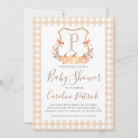 Fall Pumpkin Wappen Preppy Baby Dusche Einladung