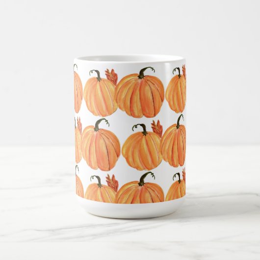 Fall Pumpkin Wasserfarbe Herbstleaves Muster Kaffeetasse (Mittel)