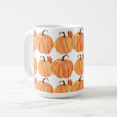 Fall Pumpkin Wasserfarbe Herbstleaves Muster Kaffeetasse (Vorderseite Links)