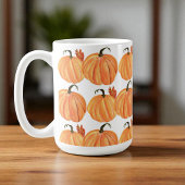 Fall Pumpkin Wasserfarbe Herbstleaves Muster Kaffeetasse