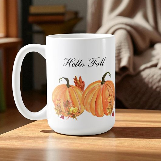 Fall Pumpkin Wasserfarben Herbstleaves Kaffeetasse