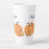 Fall Pumpkin Wasserfarben Herbstleaves Milchtasse (Vorderseite)