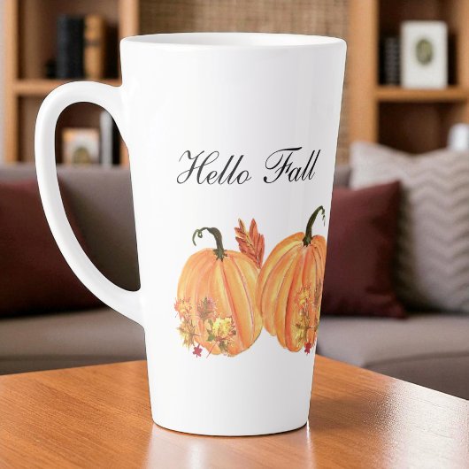 Fall Pumpkin Wasserfarben Herbstleaves Milchtasse