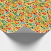 Fall Pumpkin Wasserfarbmuster Geschenkpapier (Ecke)