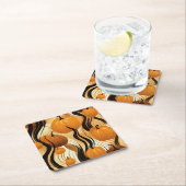 Fall Pumpkin Wasserfarbmuster Rechteckiger Pappuntersetzer (Vor Ort)