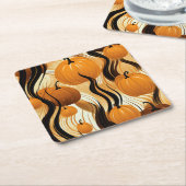 Fall Pumpkin Wasserfarbmuster Rechteckiger Pappuntersetzer (angewinkelt)