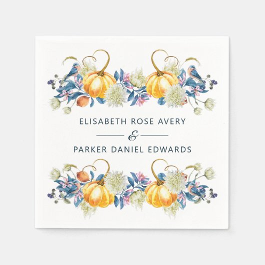 Fall Pumpkin Wedding Custom Serviette (Vorderseite)