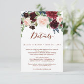 Fall Pumpkin Wedding Details Card Einladung (Stehend Vorderseite)